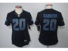 Nike Womens Detroit Lions #20 B.sanders black jerseys[impact limited]