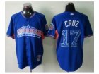 mlb 2013 all star jerseys texas rangers #17 cruz blue