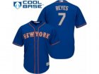 Mens Majestic New York Mets #7 Jose Reyes Replica Royal Blue Alternate Road Cool Base MLB Jersey