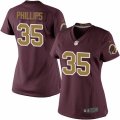 Womens Nike Washington Redskins #35 Dashaun Phillips Limited Burgundy Red Gold Number Alternate 80TH Anniversary NFL Jersey