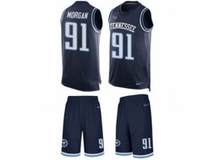 Nike Tennessee Titans #91 Derrick Morgan Limited Navy Blue Tank Top Suit NFL Jersey