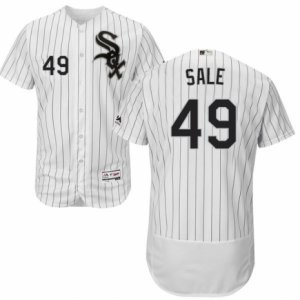Men\'s Majestic Chicago White Sox #49 Chris Sale White Black Flexbase Authentic Collection MLB Jersey