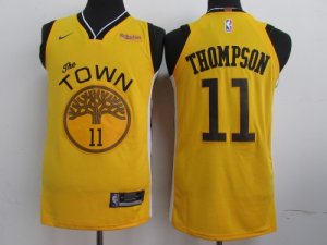 Warriors #11 Klay Thompson Yellow 2019 Earned Edition Nike Swingman Jersey