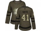 Women Adidas Calgary Flames #41 Mike Smith Green Salute to Service Stitched NHL Jersey
