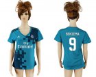 2017-18 Real Madrid 9 BENZEMA Third Away Women Soccer Jersey
