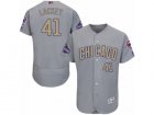 Mens Majestic Chicago Cubs #41 John Lackey Authentic Gray 2017 Gold Champion Flex Base MLB Jersey