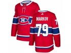 Men Adidas Montreal Canadiens #79 Andrei Markov Red Home Authentic Stitched NHL Jersey