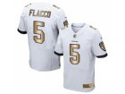Nike Baltimore Ravens #5 Joe Flacco White Mens Stitched NFL New Elite Gold Jersey