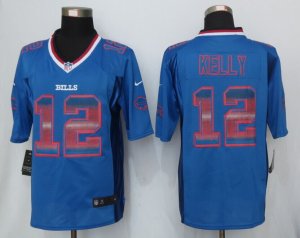 2015 New Nike Buffalo Bills #12 Kelly Blue Strobe Jerseys(Limited)
