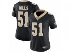 Women Nike New Orleans Saints #51 Sam Mills Vapor Untouchable Limited Black Team Color NFL Jersey