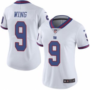 Women\'s Nike New York Giants #9 Brad Wing Limited White Rush NFL Jersey