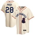 Giants 28 Buster Posey Cream Nike 1946 Throwback Cool Base Jersey