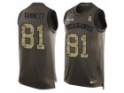 Mens Nike Seattle Seahawks #81 Nick Vannett Limited Green Salute to Service Tank Top NFL Jersey