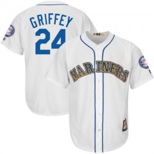 Seattle Mariners #24 Ken Griffey Jr White 2016 Hall Of Fame Induction Cool Base Player Jersey