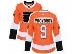 Women Adidas Philadelphia Flyers #9 Ivan Provorov Orange Home Authentic Stitched NHL Jersey