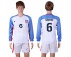 USA #6 Brooks Home Long Sleeves Soccer Country Jersey
