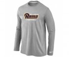 Nike St.Louis Rams Authentic font Long Sleeve T-Shirt Grey