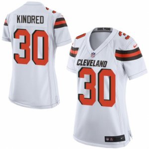 Women\'s Nike Cleveland Browns #30 Derrick Kindred Limited White NFL Jersey