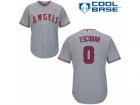 Youth Majestic Los Angeles Angels of Anaheim #0 Yunel Escobar Authentic Grey Road Cool Base MLB Jersey