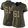 Women's Nike Detroit Lions #61 Kerry Hyder Limited Green Salute to Service NFL Jersey