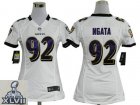 2013 Super Bowl XLVII Women NEW NFL Baltimore Ravens 92 Haloti Ngata White(Women NEW)
