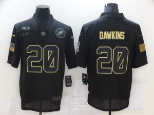 Nike Eagles #20 Brian Dawkins Black 2020 Salute To Service Limited Jersey