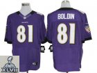2013 Super Bowl XLVII NEW Baltimore Ravens 81 Anquan Boldin Purple Jerseys (Elite)