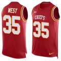 Mens Nike Kansas City Chiefs #35 Charcandrick West Limited Red Player Name & Number Tank Top NFL Jersey