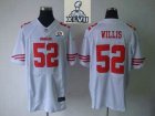 2013 Super Bowl XLVII NEW San Francisco 49ers #52 Patrick Willis White With Hall of Fame 50th Patch (Elite)