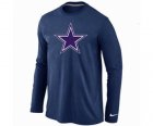 Nike Dallas Cowboys Logo Long Sleeve T-Shirt D.Blue