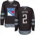 New York Rangers #2 Brian Leetch Black 1917-2017 100th Anniversary Stitched NHL Jersey