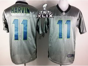 2015 Super Bowl XLIX Nike Seattle Seahawks #11 Percy Harvin Grey Jerseys(Shadow Elite)