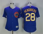 Chicago Cubs #28 Kyle Hendricks Blue World Series Champions Gold Program Flexbase Jersey