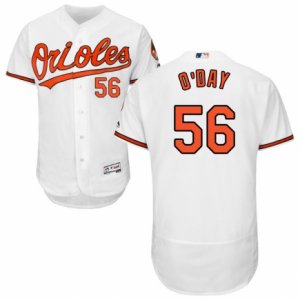 Men\'s Majestic Baltimore Orioles #56 Darren O\'Day White Flexbase Authentic Collection MLB Jersey