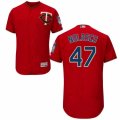 Men's Majestic Minnesota Twins #47 Ricky Nolasco Scarlet Flexbase Authentic Collection MLB Jersey