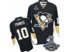 Mens Reebok Pittsburgh Penguins #10 Ron Francis Premier Black Home 2017 Stanley Cup Champions NHL Jersey