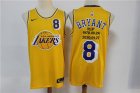 Lakers #8 Kobe Bryant Yellow Nike R.I.P Swingman Fashion Jersey