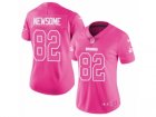 Women Nike Cleveland Browns #82 Ozzie Newsome Limited Pink Rush Fashion NFL Jersey