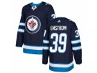 Men Adidas Winnipeg Jets #39 Tobias Enstrom Navy Blue Home Authentic Stitched NHL Jersey