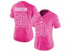 Womens Nike Kansas City Chiefs #50 Justin Houston Limited Pink Rush Fashion NFL Jersey