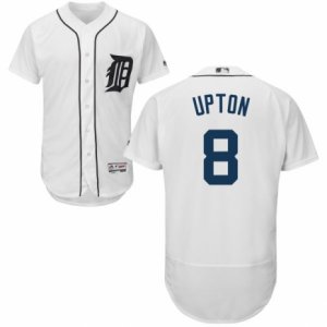 Men\'s Majestic Detroit Tigers #8 Justin Upton White Flexbase Authentic Collection MLB Jersey