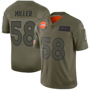 Nike Broncos #58 Von Miller 2019 Olive Salute To Service Limited Jersey