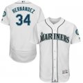 2016 Men Seattle Mariners #34 Felix Hernandez Majestic White Flexbase Authentic Collection Player Jersey
