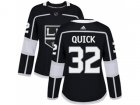 Women Adidas Los Angeles Kings #32 Jonathan Quick Black Home Authentic Stitched NHL Jersey