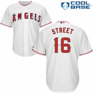 Men\'s Majestic Los Angeles Angels of Anaheim #16 Huston Street Authentic White Home Cool Base MLB Jersey