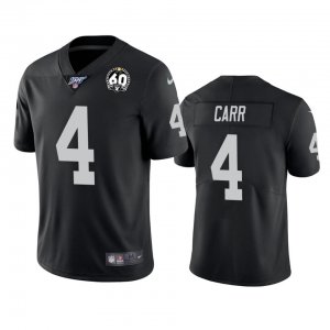 Nike Raiders #4 Derek Carr Black 100th And 60th Anniversary Vapor Untouchable Limited Jersey