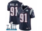 Youth Nike New England Patriots #91 Deatrich Wise Jr Navy Blue Team Color Vapor Untouchable Limited Player Super Bowl LII NFL Jersey