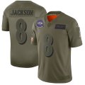 Nike Ravens #8 Lamar Jackson 2019 Olive Salute To Service Limited Jersey