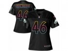 Women Nike Philadelphia Eagles #46 Herman Edwards Game Black Fashion NFL Jersey