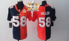 Women Nike Broncos #58 Von Miller Orange Blue Super Bowl 50 Split Jersey